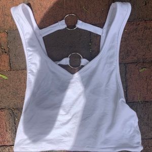 LF white crop top